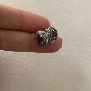 14k AND  Sterling silver Amethyst earrings
